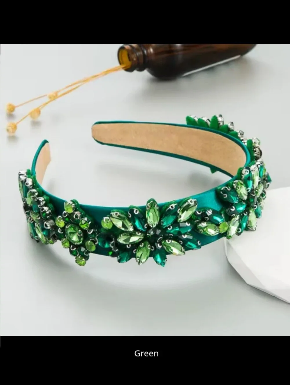 Embellished Green Crystal Headband